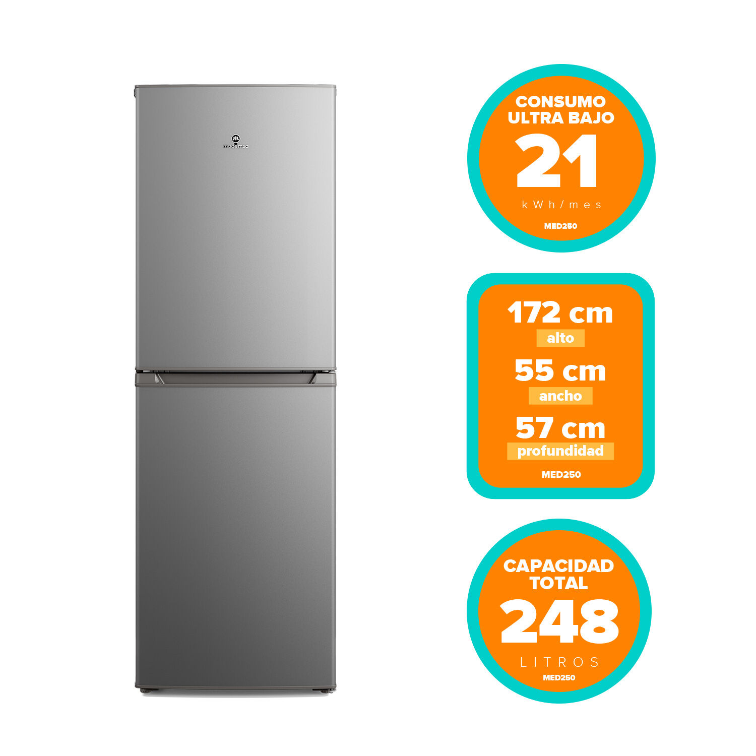 Refrigerador Bottom Freezer Mademsa MED250 / Fr&iacute;o Directo / 248 Litros / D image number 6.0